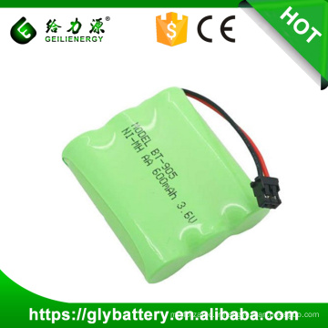 Le paquet de batteries rechargeables de téléphone sans fil BT-905 AA 3.6V 600mah pour UNIDEN